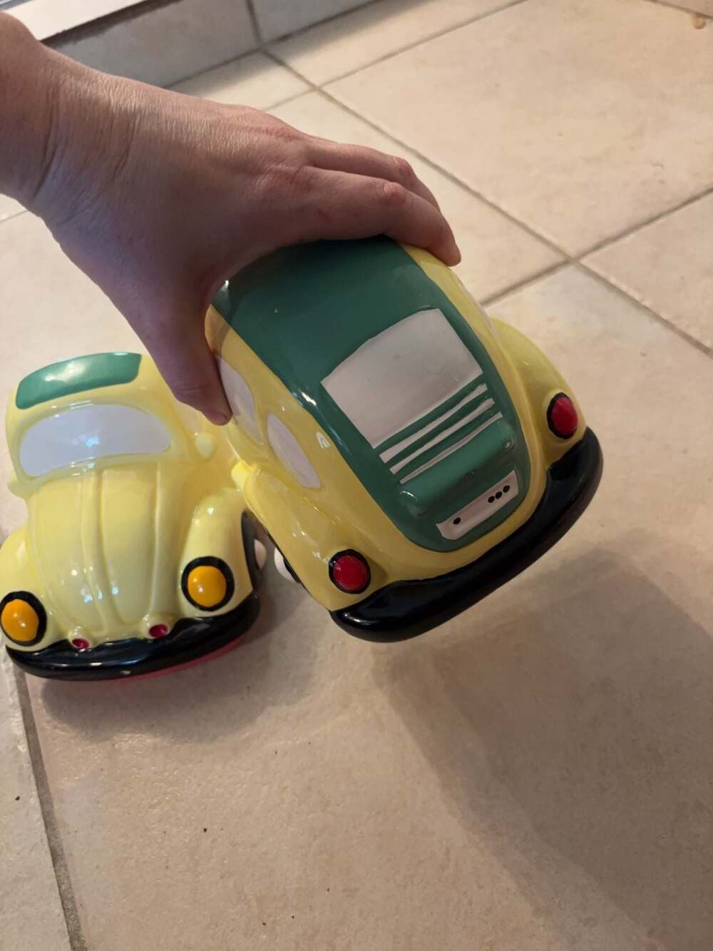 VW Volkswagen Beetle Bug Ceramic Yellow Book ends 1960's - Picture 3 of 6